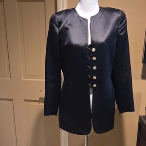 Elegant Black Satin Women's Tuxedo/ Formal Jacket